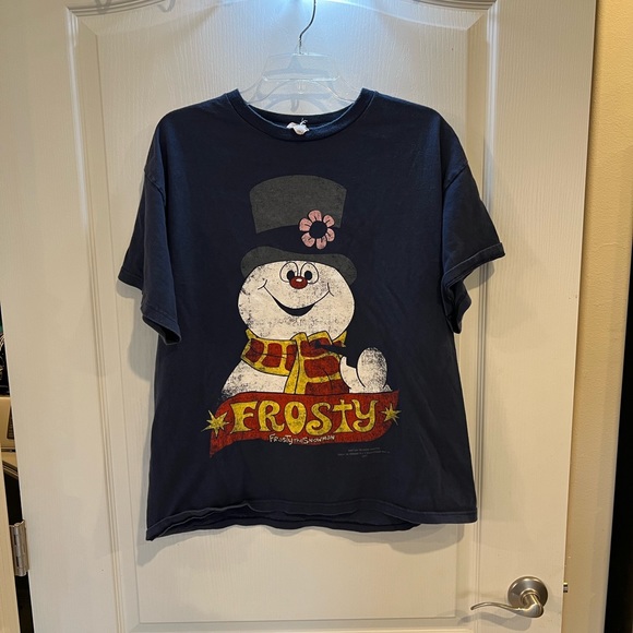 Frosty The Snowman Graphic Tee Blue Delta Pro Weight size large - Picture 1 of 3